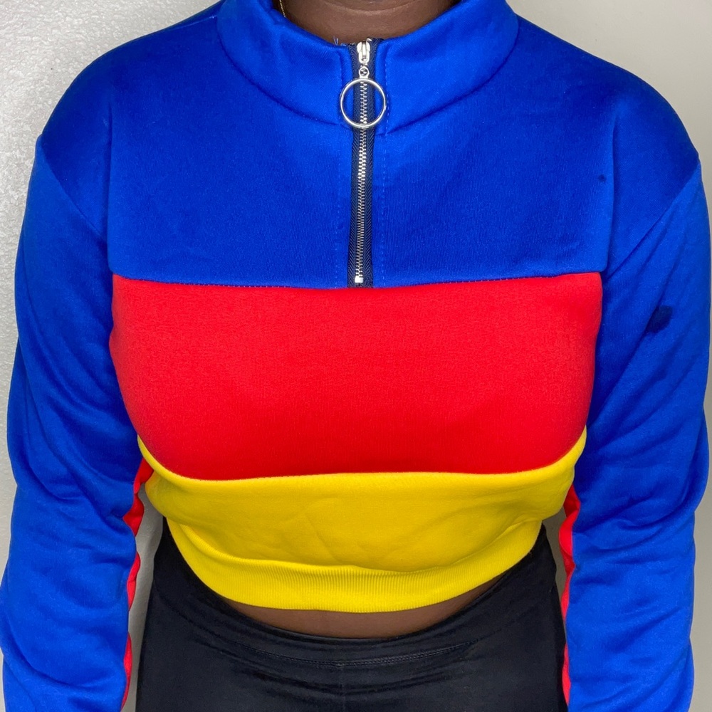 Long sleeve sweater zipper neck